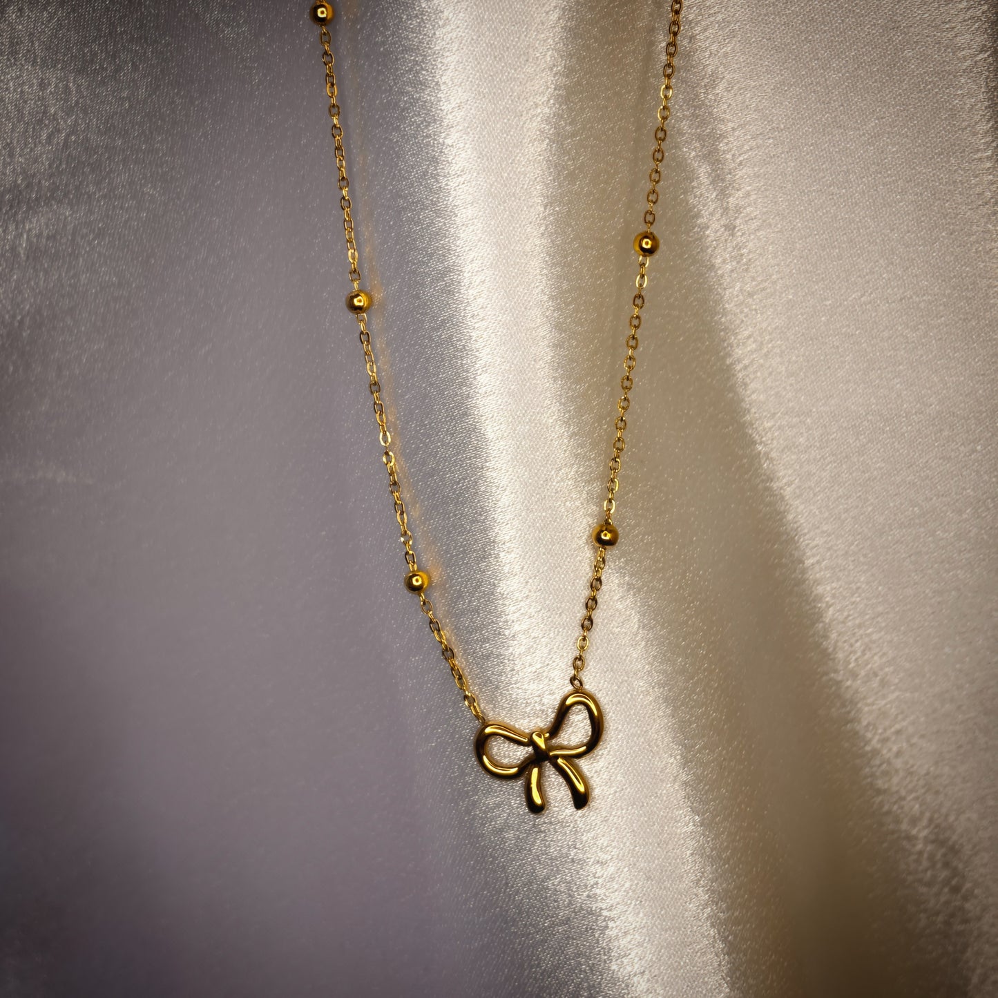 Kavnta Anti Tarnish Bow Themed Jewellery Set Anti Tarnish
