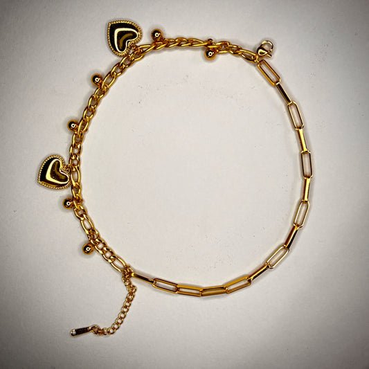 Kavnta Anti Tarnish Heart themed Wraparound Bracelet For Women