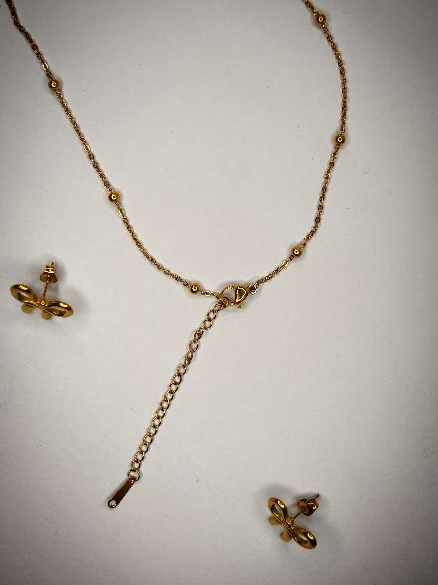 Kavnta Anti Tarnish Bow Themed Jewellery Set Anti Tarnish